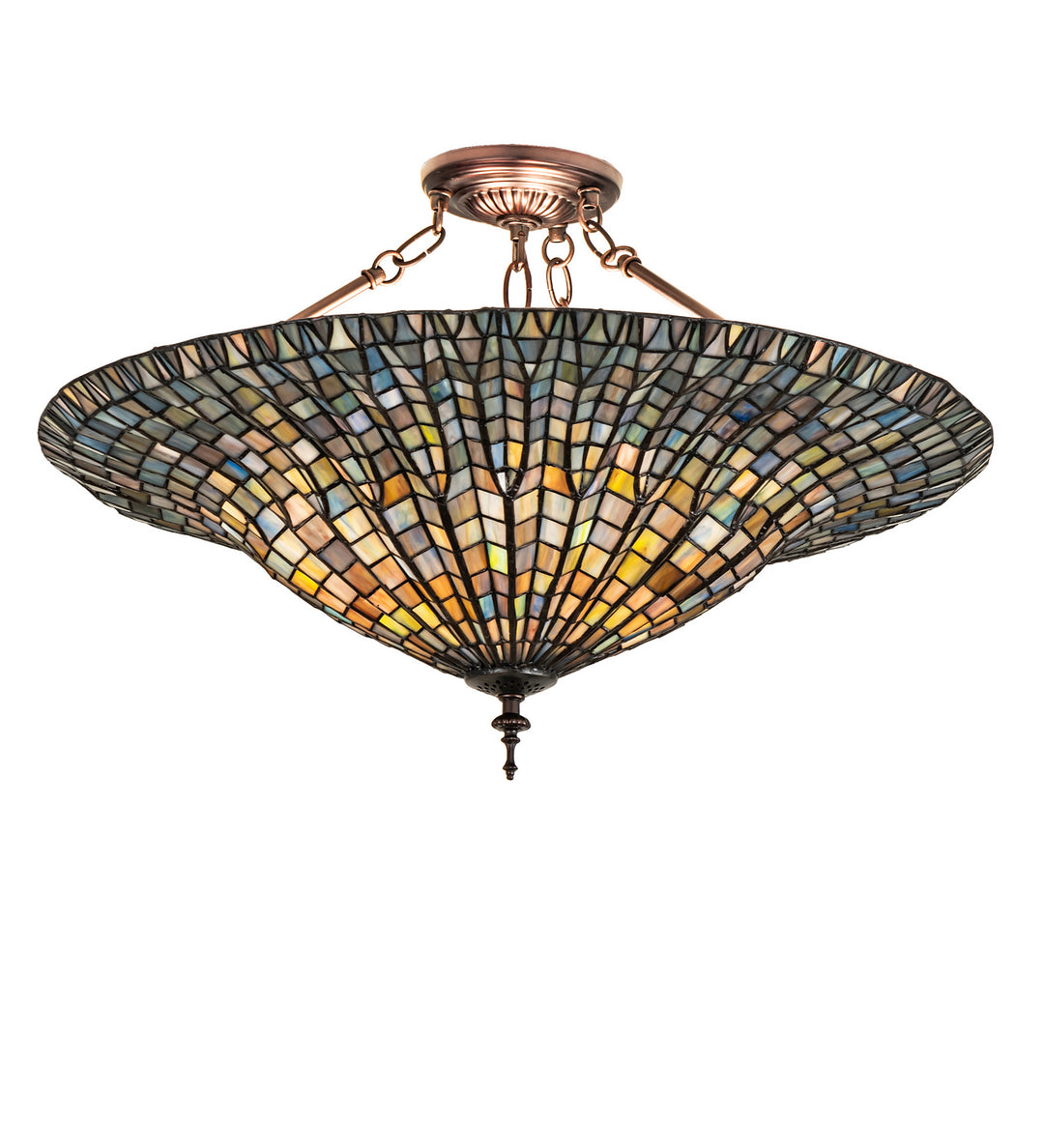 Meyda Tiffany Tiffany Lotus Leaf 243228 Ceiling Light - Mahogany Bronze