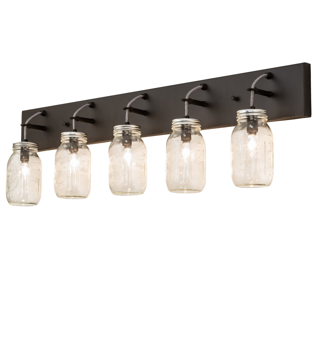 Meyda Tiffany Mason Jar 243354 Bath Vanity Light 40 in. wide - Oil Rubbed Bronze