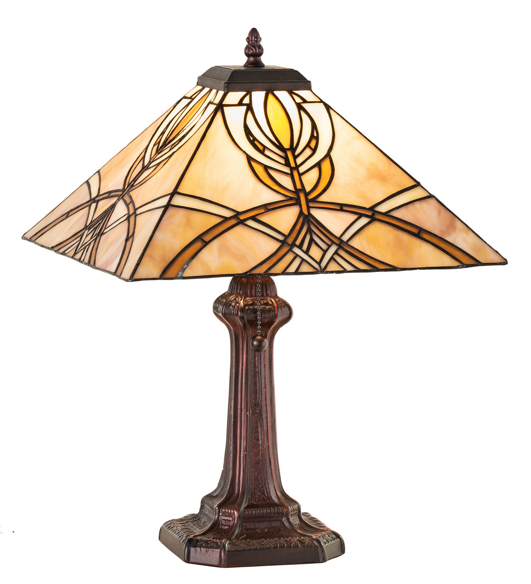 Meyda Tiffany Lighting 244266 Glasgow Bungalow One Light Table Lamp Lamp Bronze / Dark