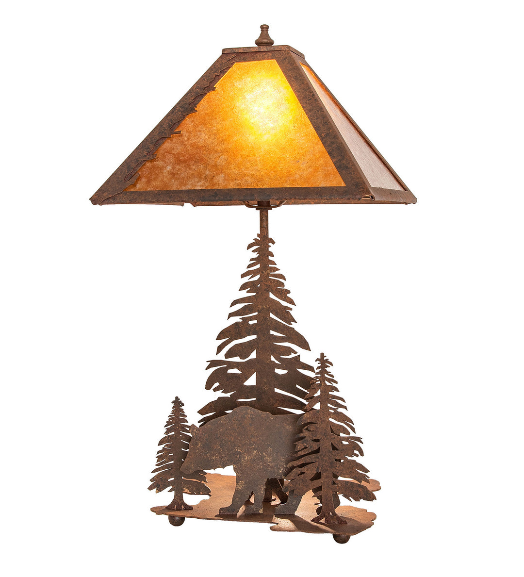 Meyda Tiffany Lighting 244667 Lone Bear Two Light Table Lamp Lamp Bronze / Dark