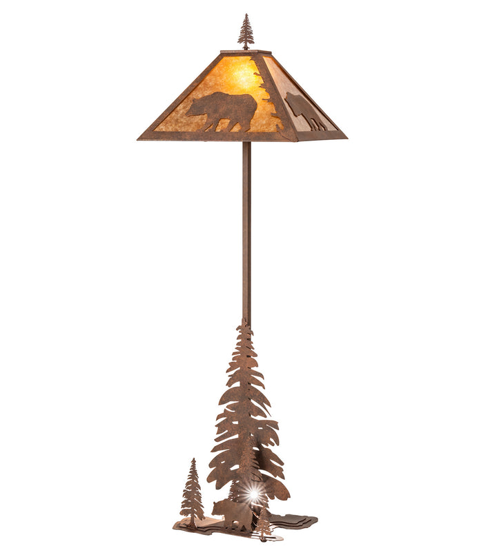 Meyda Tiffany Lighting 244686 Lone Bear Two Light Floor Lamp Lamp Bronze / Dark