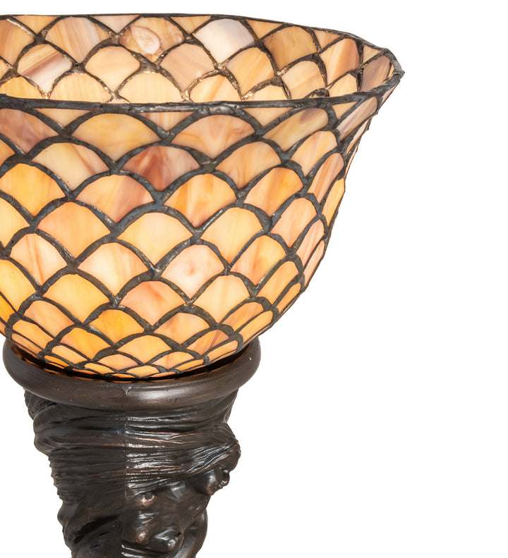 Meyda Tiffany Lighting 244877 Tiffany Fishscale One Light Mini Lamp Lamp Bronze / Dark