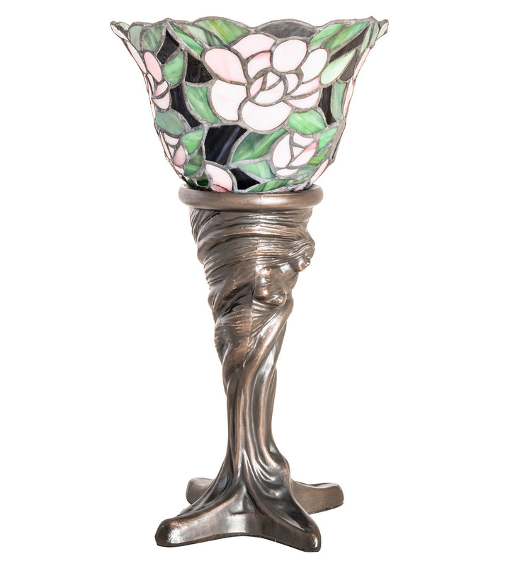 Meyda Tiffany Lighting 244878 Begonia One Light Mini Lamp Lamp Bronze / Dark