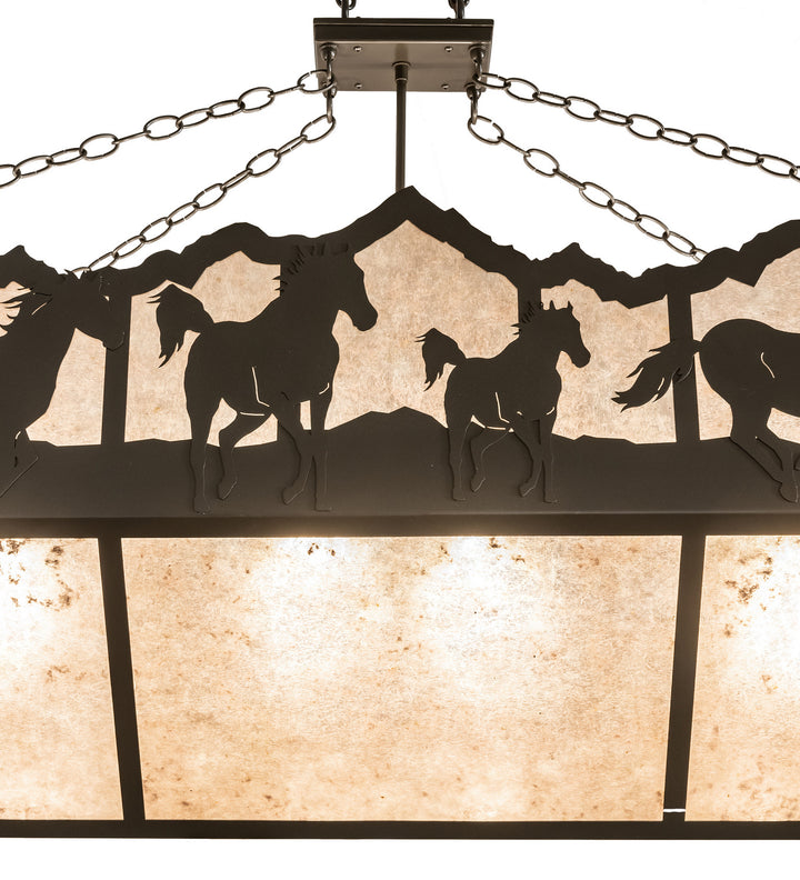 Meyda Tiffany Running Horses 245402 Pendant Light - Timeless Bronze