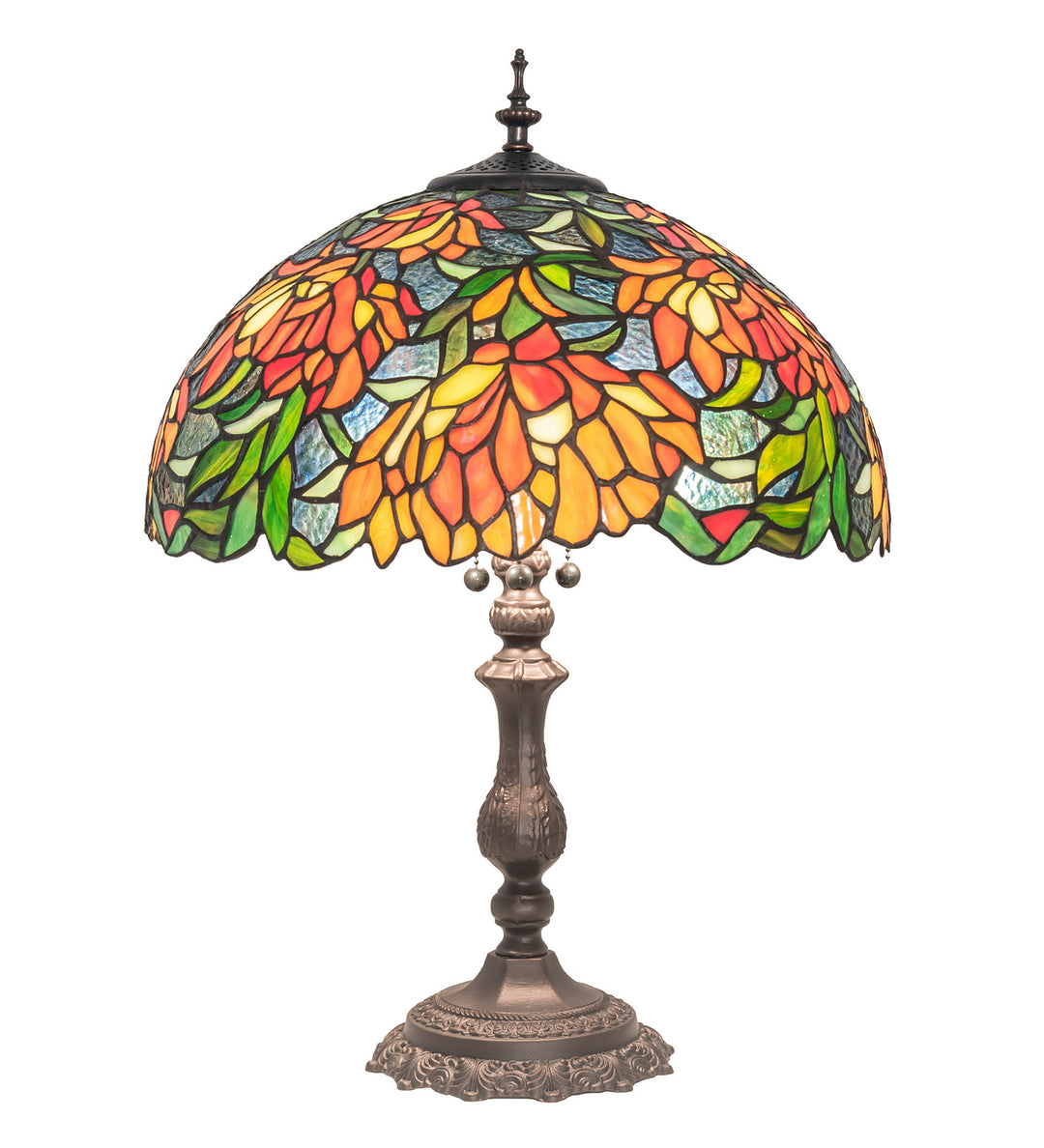Meyda Tiffany Lighting 245631 Lamella Three Light Table Lamp Lamp Bronze / Dark