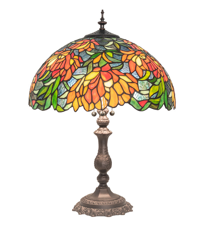 Meyda Tiffany Lighting 245631 Lamella Three Light Table Lamp Lamp Bronze / Dark