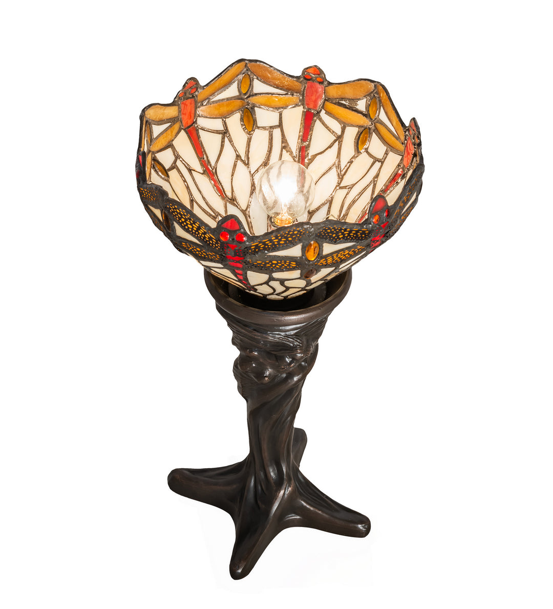 Meyda Tiffany Lighting 247528 Tiffany Hanginghead Dragonfly One Light Mini Lamp Lamp Bronze / Dark