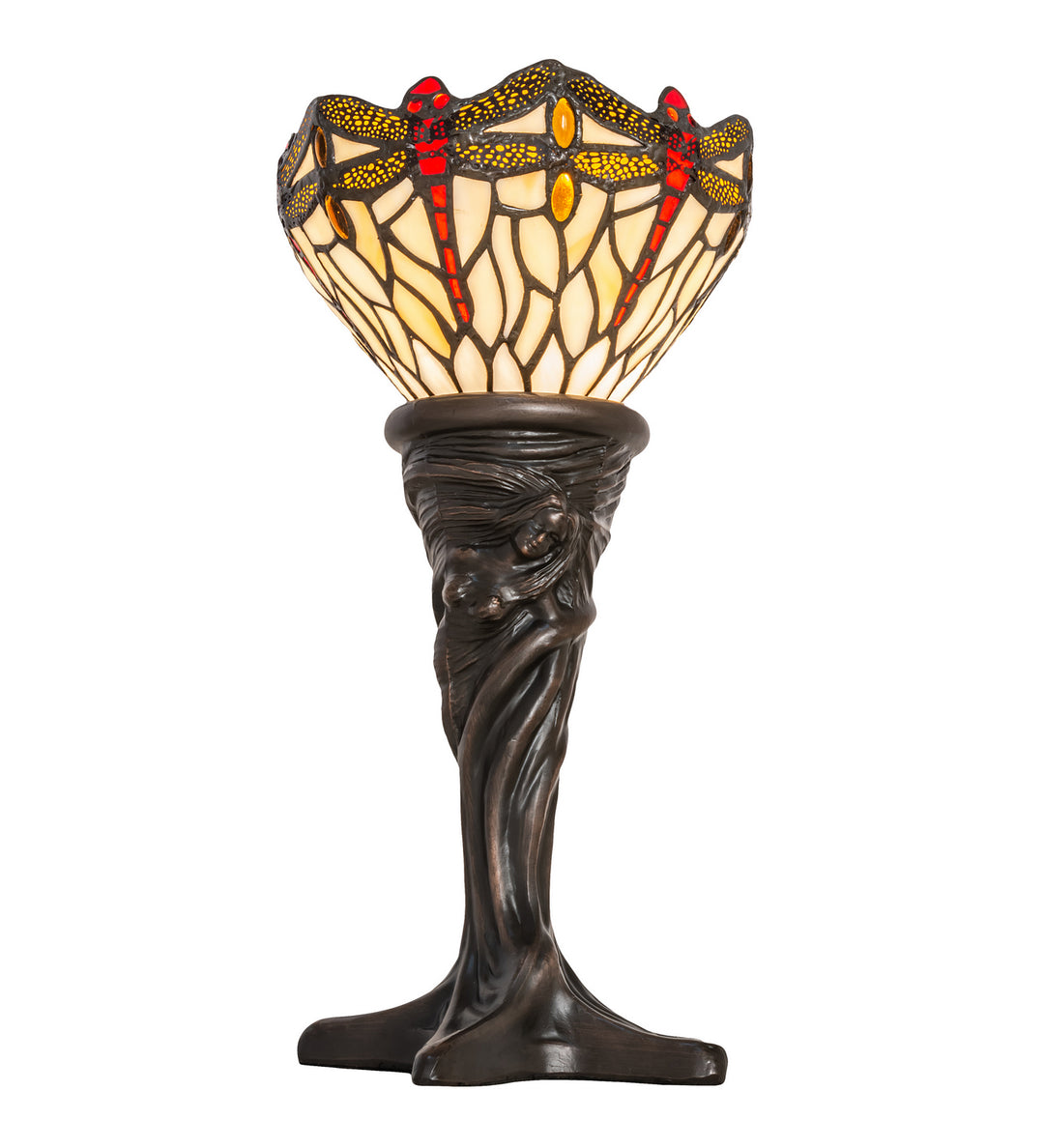 Meyda Tiffany Lighting 247528 Tiffany Hanginghead Dragonfly One Light Mini Lamp Lamp Bronze / Dark