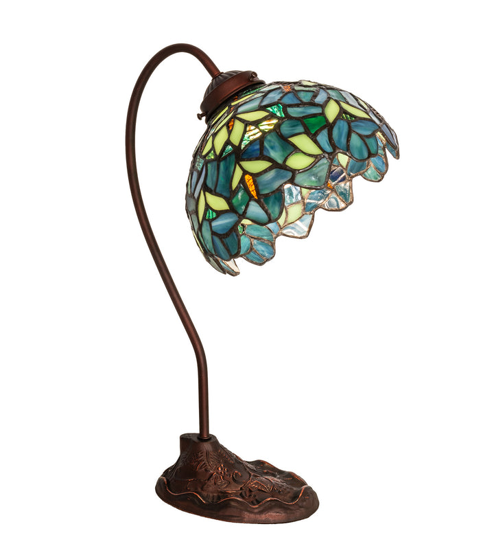 Meyda Tiffany Lighting 247786 Nightfall Wisteria One Light Desk Lamp Lamp Bronze / Dark