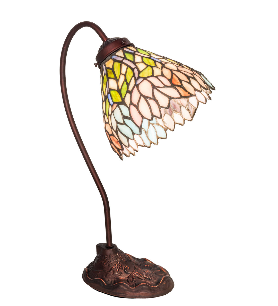 Meyda Tiffany Lighting 247791 Wisteria One Light Desk Lamp Lamp Bronze / Dark