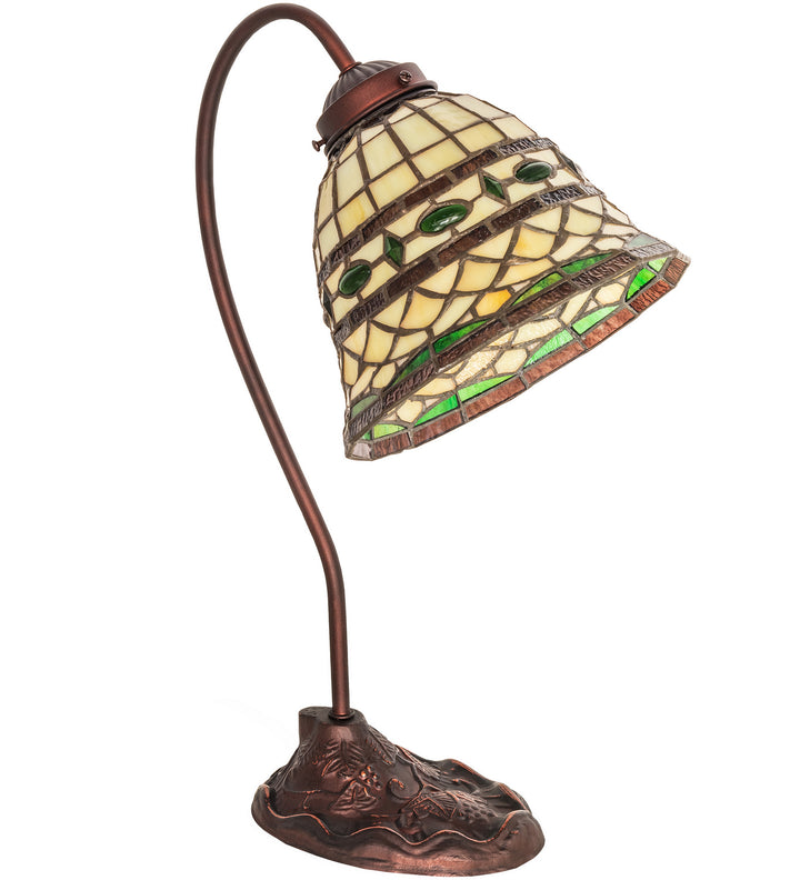 Meyda Tiffany Lighting 247792 Tiffany Roman One Light Desk Lamp Lamp Bronze / Dark