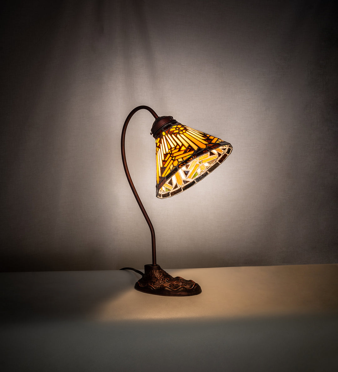 Meyda Tiffany Lighting 247794 Nuevo Mission One Light Desk Lamp Lamp Bronze / Dark