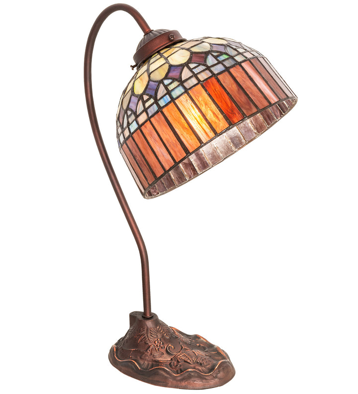 Meyda Tiffany Lighting 247797 Tiffany Candice One Light Desk Lamp Lamp Bronze / Dark