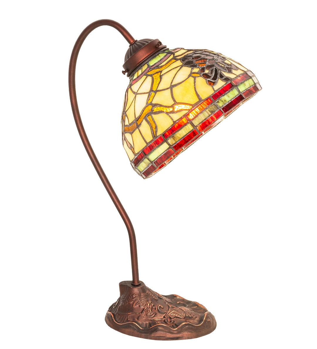 Meyda Tiffany Lighting 247825 Pinecone One Light Desk Lamp Lamp Bronze / Dark