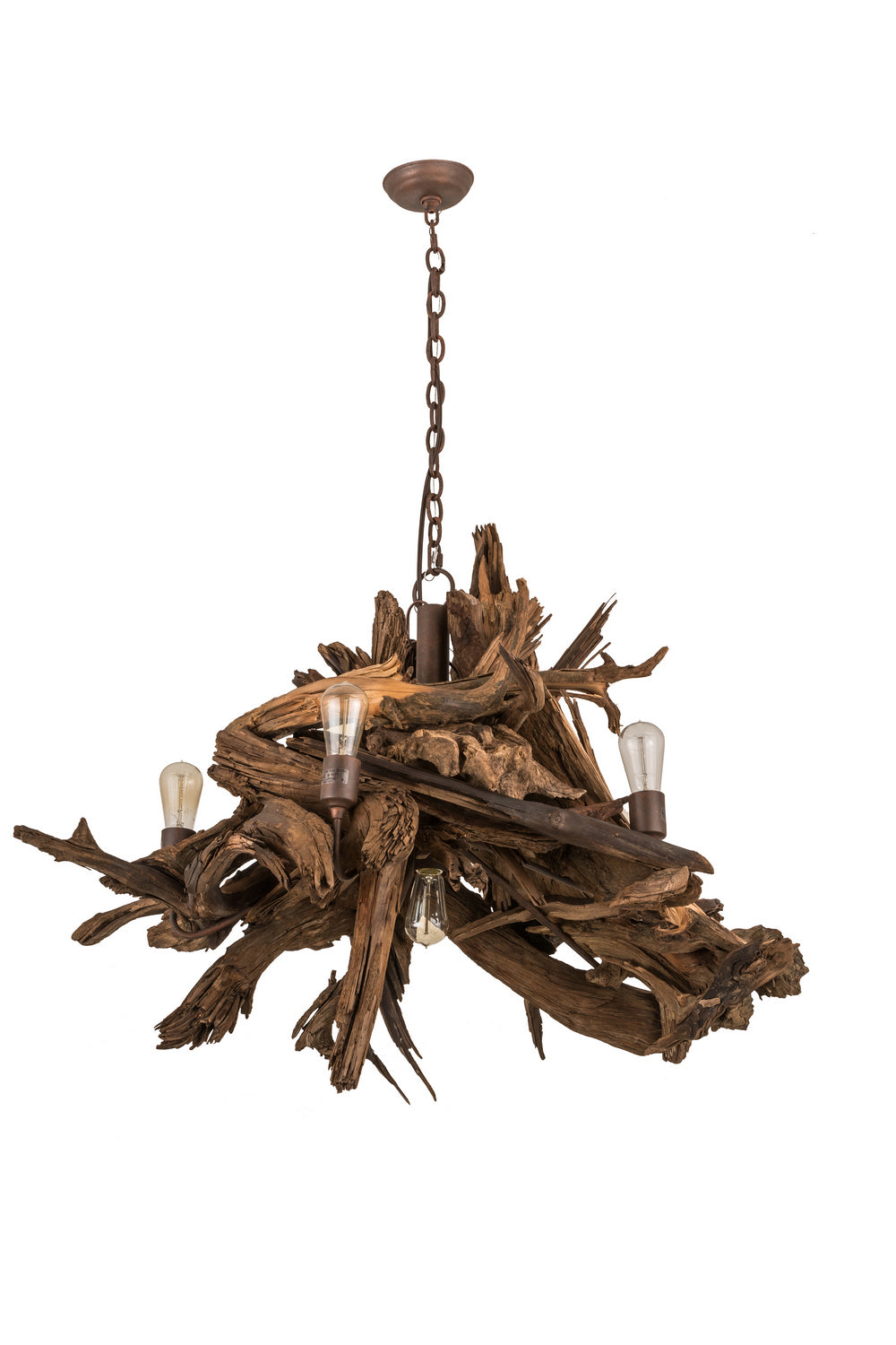 Meyda Tiffany Driftwood 248859 Chandelier Light - Rust,Natural Wood