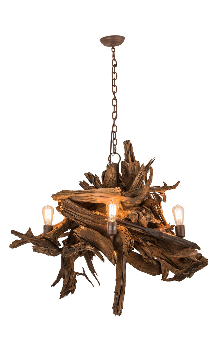 Meyda Tiffany Driftwood 248859 Chandelier Light - Rust,Natural Wood