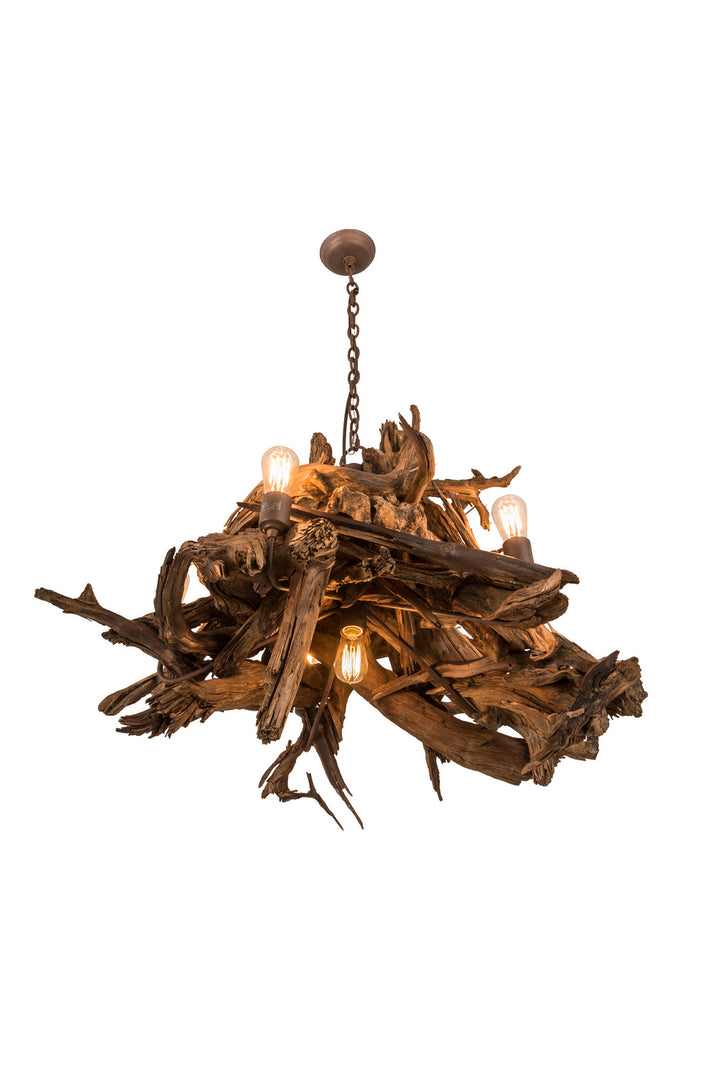 Meyda Tiffany Driftwood 248859 Chandelier Light - Rust,Natural Wood