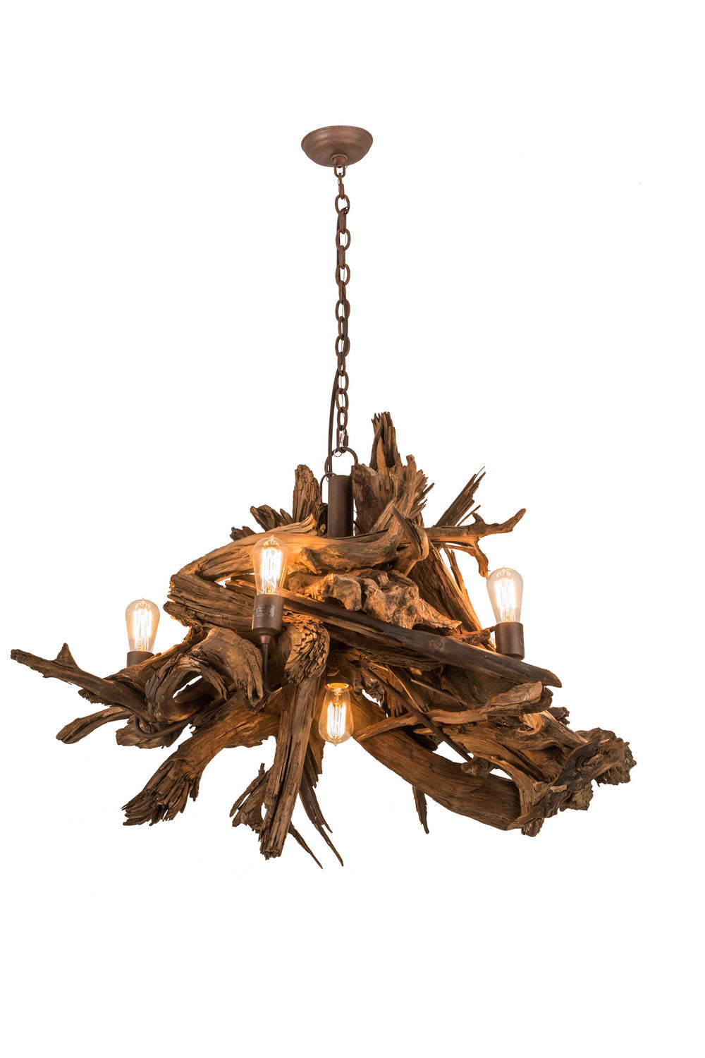 Meyda Tiffany Driftwood 248859 Chandelier Light - Rust,Natural Wood