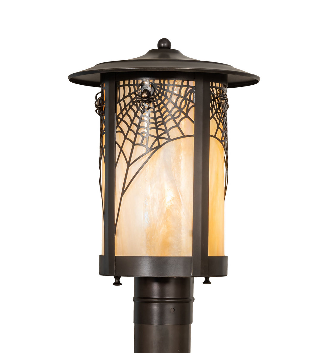 Meyda Tiffany Lighting 33935 Fulton One Light Post Mount Outdoor Bronze / Dark