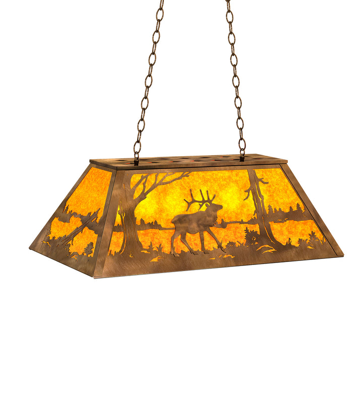 Meyda Tiffany Elk At Lake 51895 Pendant Light - Antique Copper