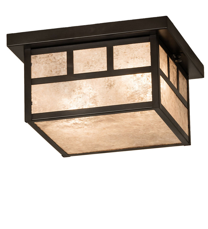 Meyda Tiffany Lighting 52710 Hyde Park Two Light Flushmount Outdoor Bronze / Dark