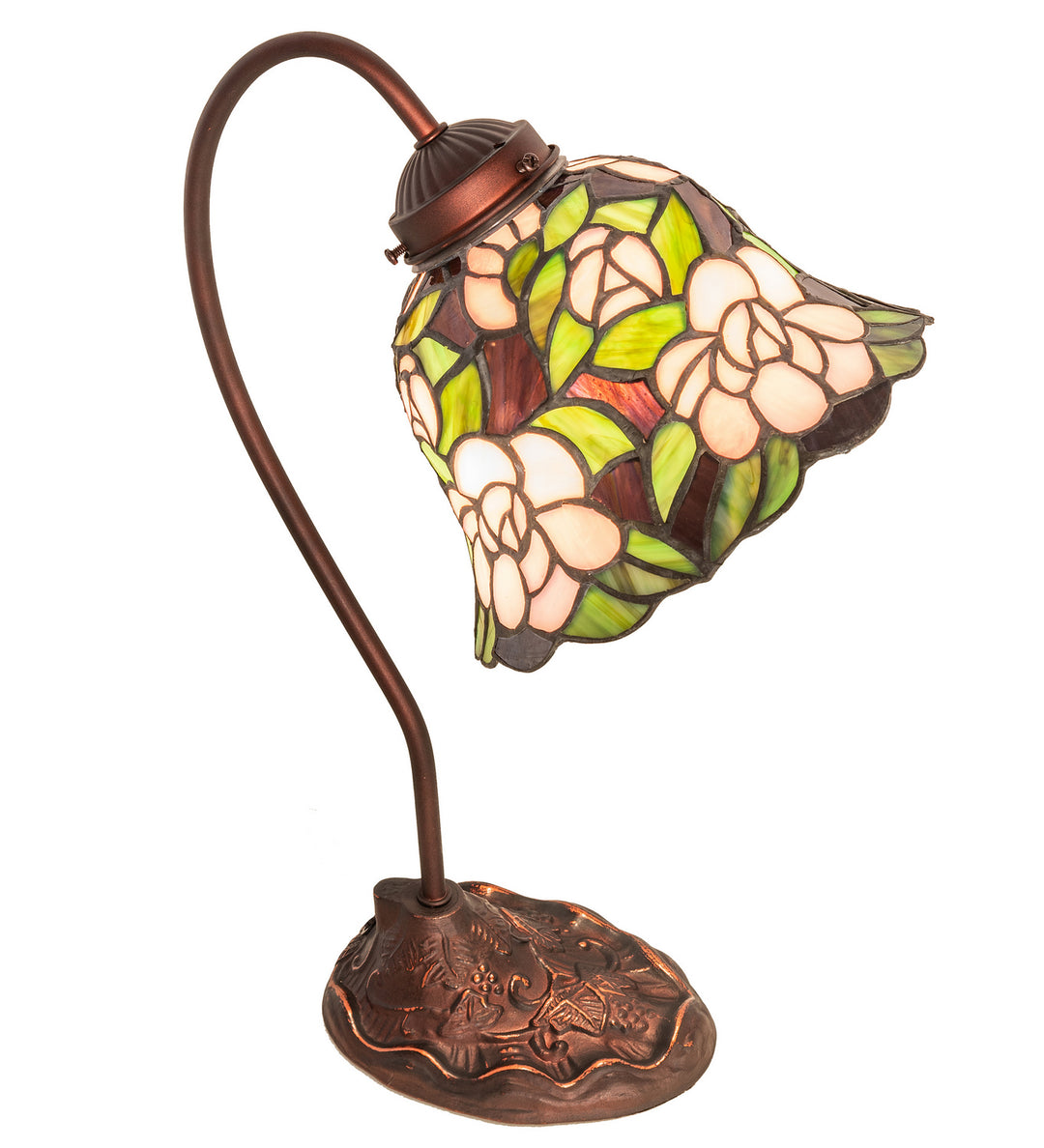 Meyda Tiffany Lighting 82790 Begonia One Light Mini Lamp Lamp Bronze / Dark