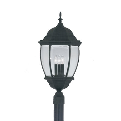 Designers Fountain 2446-BK Tiverton Three Light Post Lantern Outdoor Black