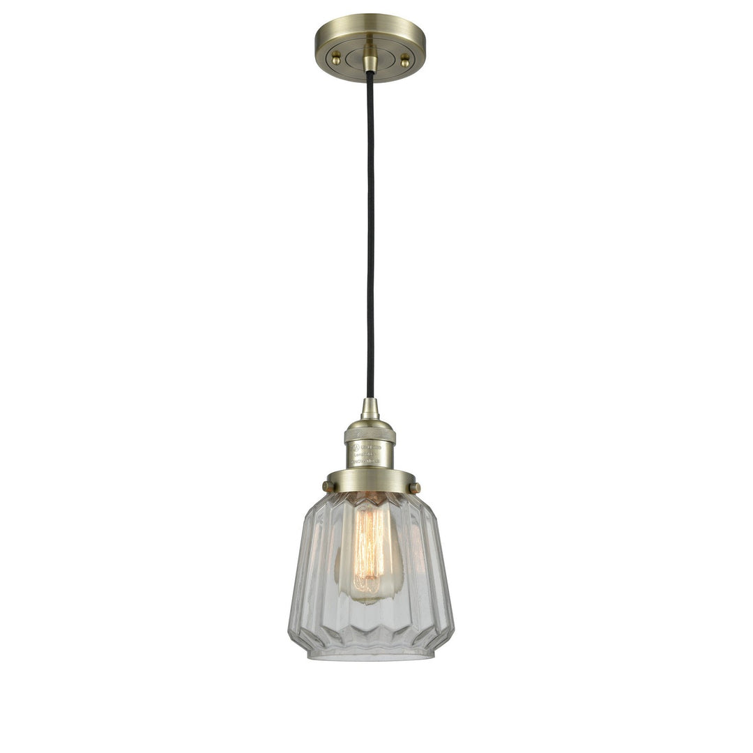 Innovations Franklin Restoration 201C-AB-G142-LED Pendant Light - Antique Brass