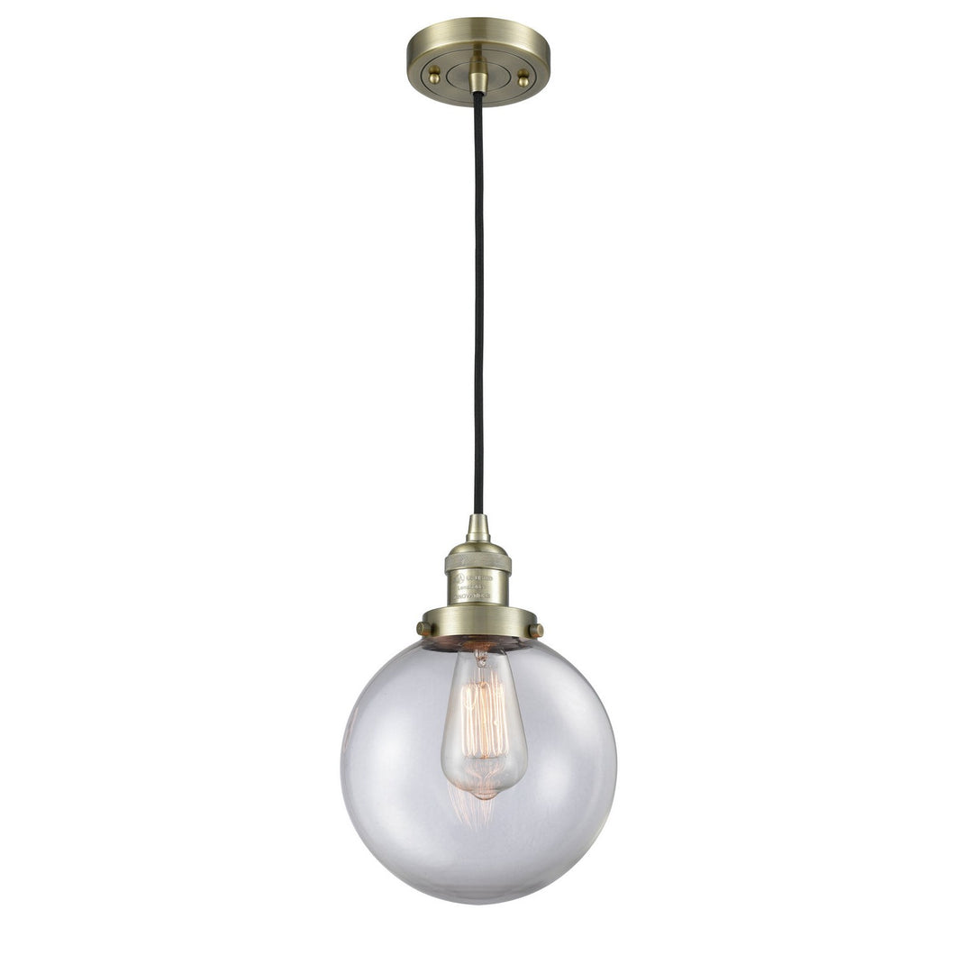 Innovations Franklin Restoration 201C-AB-G202-8 Pendant Light - Antique Brass