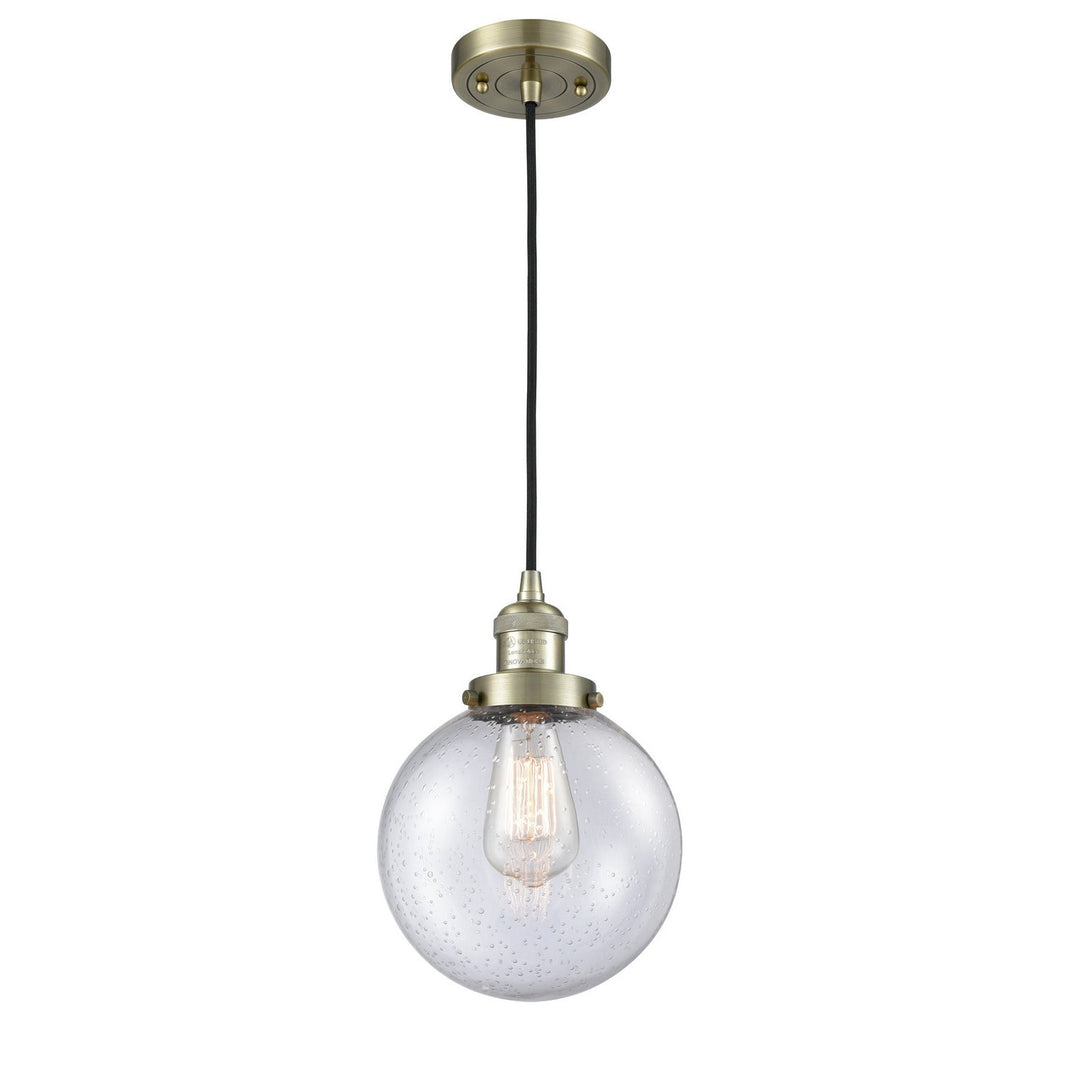 Innovations Franklin Restoration 201C-AB-G204-8 Pendant Light - Antique Brass