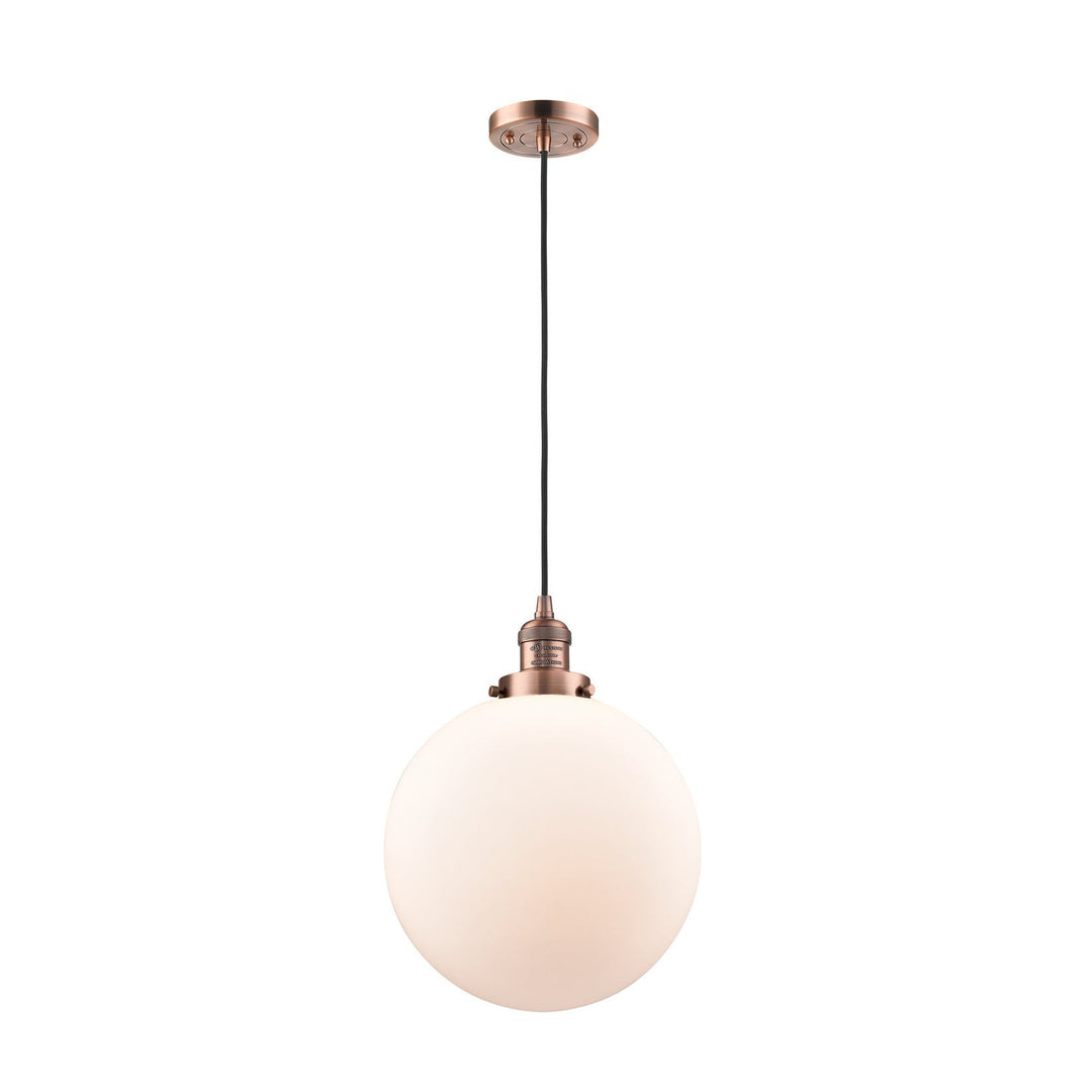 Innovations Franklin Restoration 201C-AC-G201-12 Pendant Light - Antique Copper