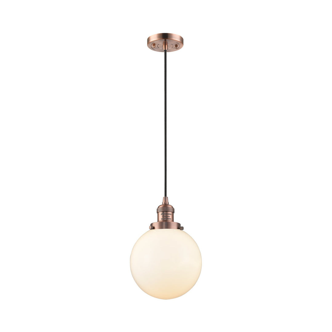 Innovations Franklin Restoration 201C-AC-G201-8 Pendant Light - Antique Copper