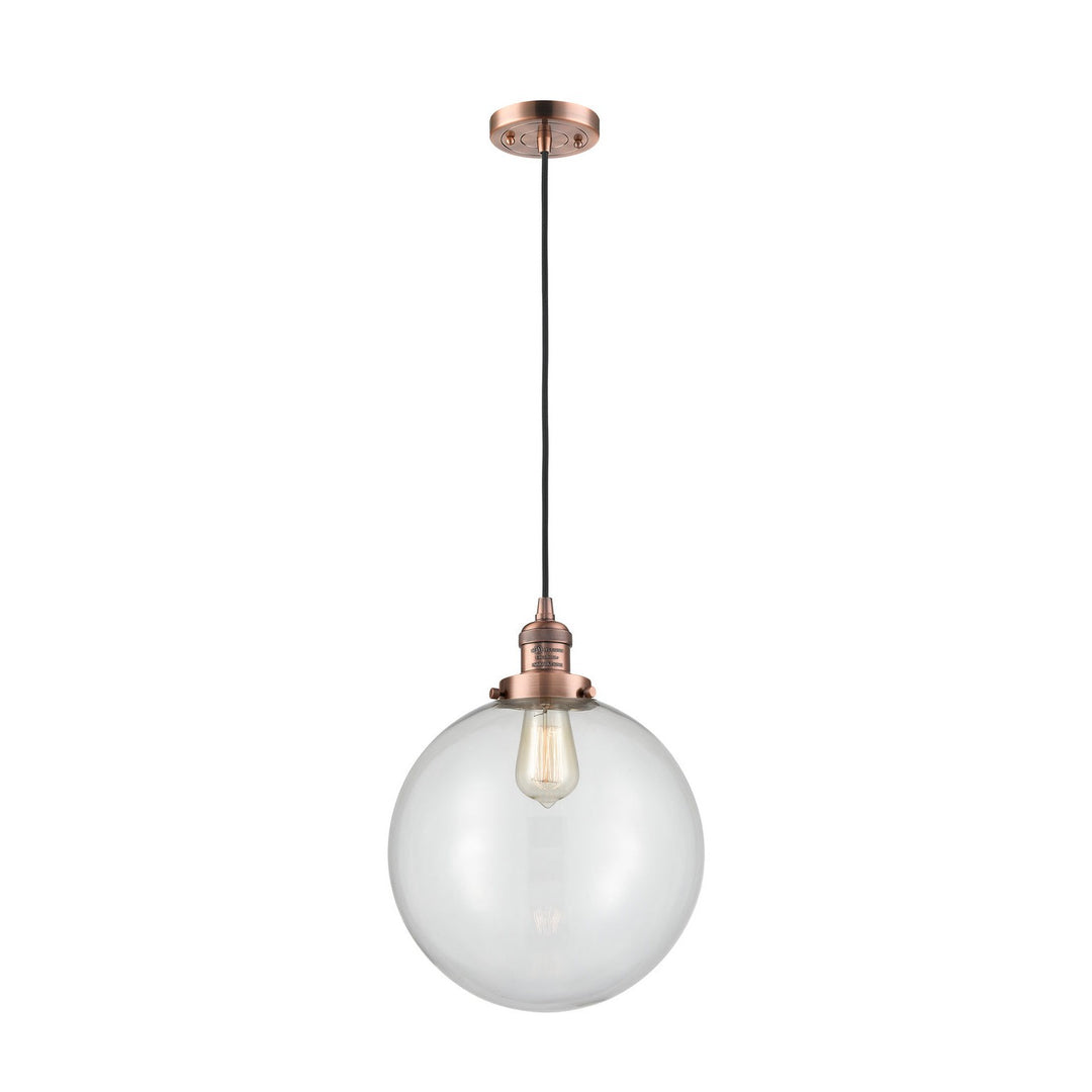 Innovations Franklin Restoration 201C-AC-G202-12 Pendant Light - Antique Copper