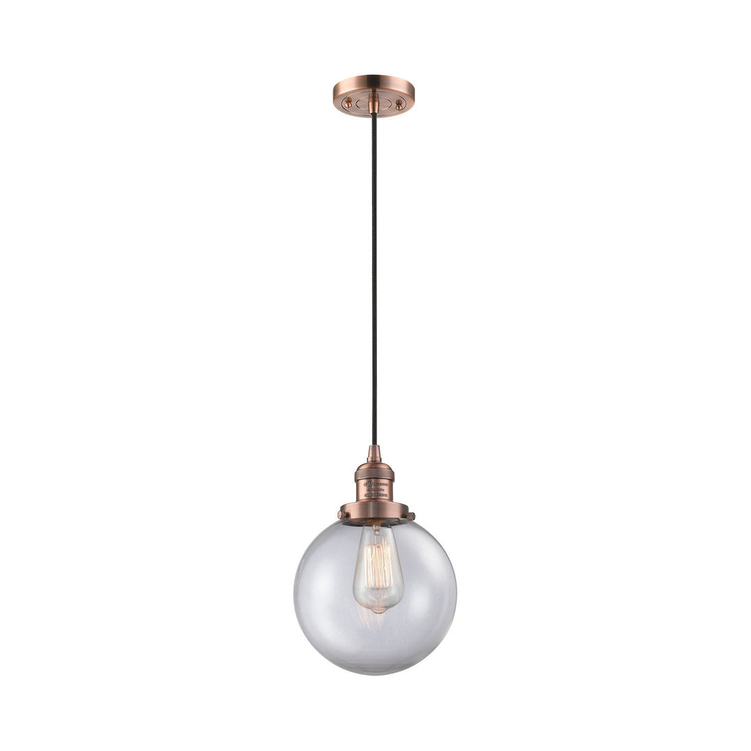 Innovations Franklin Restoration 201C-AC-G202-8 Pendant Light - Antique Copper