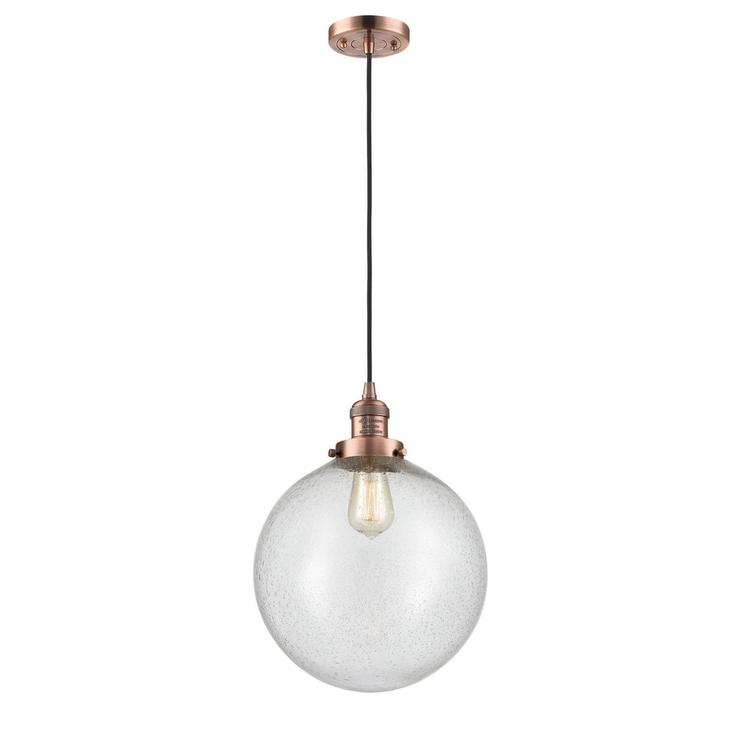 Innovations Franklin Restoration 201C-AC-G204-12 Pendant Light - Antique Copper