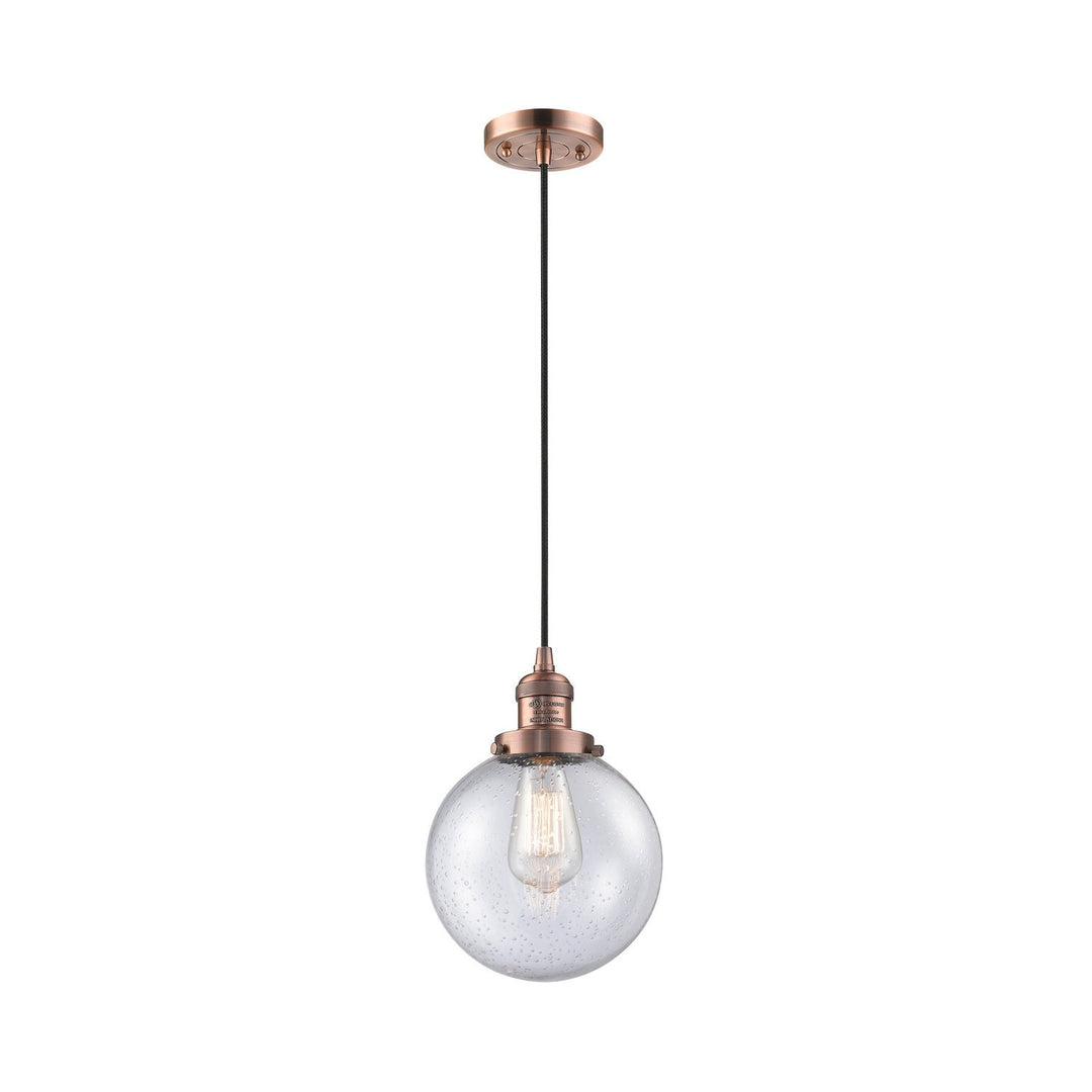 Innovations Franklin Restoration 201C-AC-G204-8 Pendant Light - Antique Copper