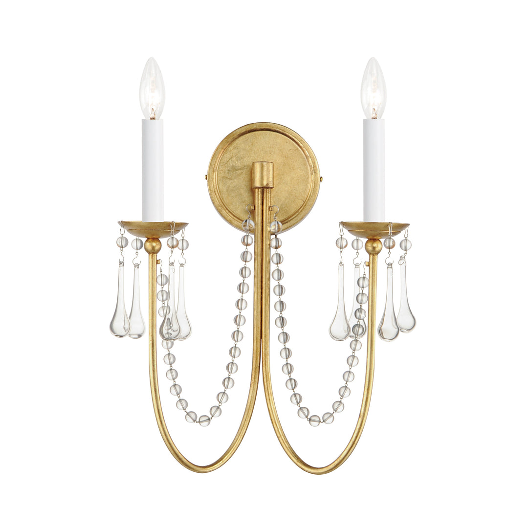 Maxim Plumette 12161GL/CRY Wall Sconce Light - Gold Leaf