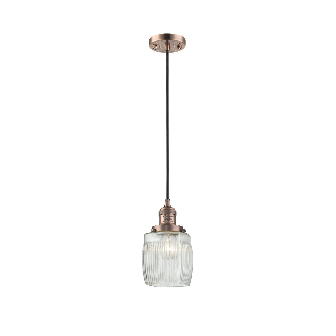 Innovations Franklin Restoration 201C-AC-G302-LED Pendant Light - Antique Copper