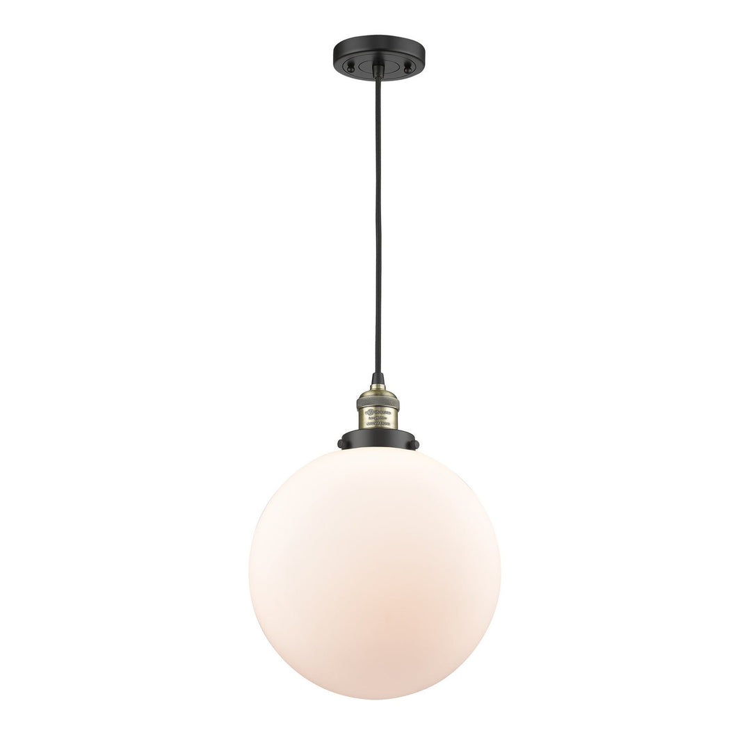 Innovations Franklin Restoration 201C-BAB-G201-12-LED Pendant Light - Black Antique Brass