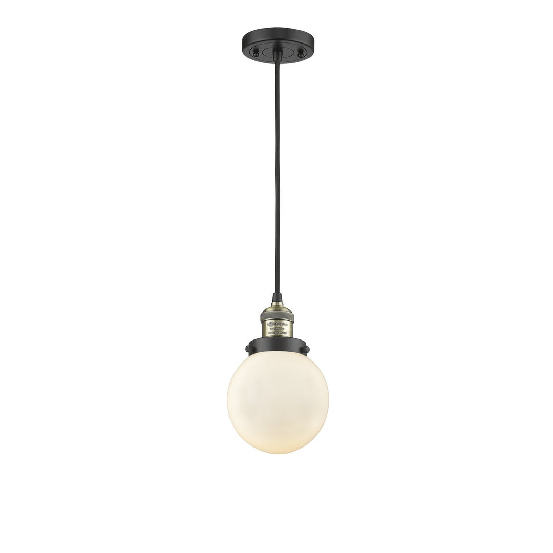 Innovations Franklin Restoration 201C-BAB-G201-6-LED Pendant Light - Black Antique Brass