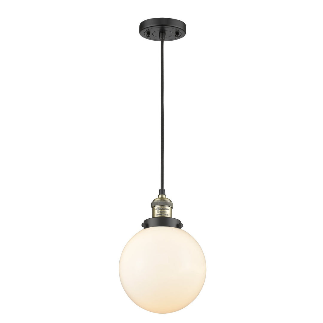 Innovations Franklin Restoration 201C-BAB-G201-8 Pendant Light - Black Antique Brass