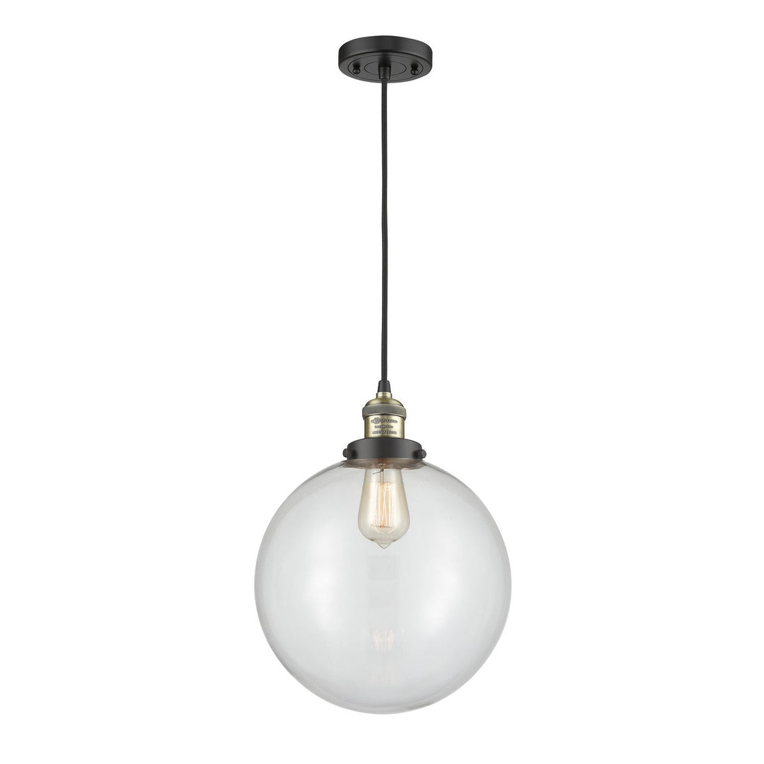 Innovations Franklin Restoration 201C-BAB-G202-12 Pendant Light - Black Antique Brass