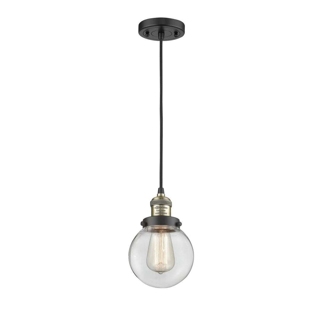 Innovations Franklin Restoration 201C-BAB-G202-6-LED Pendant Light - Black Antique Brass