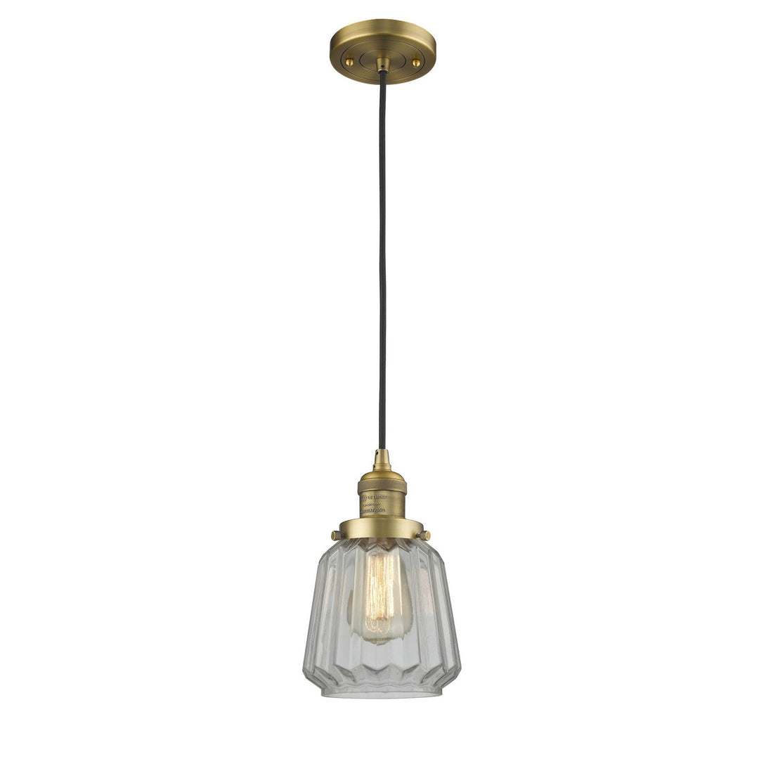 Innovations Franklin Restoration 201C-BB-G142-LED Pendant Light - Brushed Brass