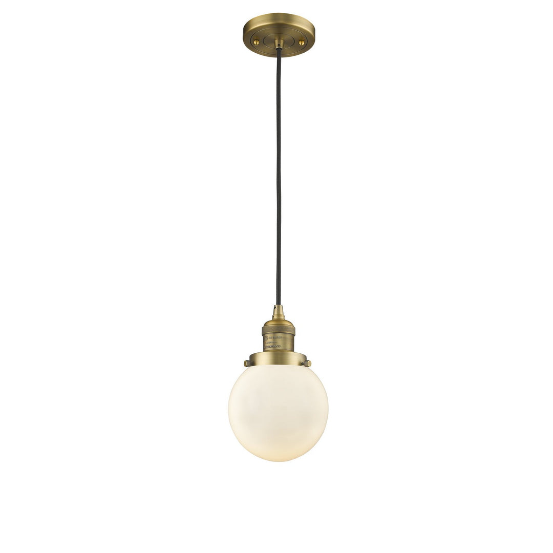 Innovations Franklin Restoration 201C-BB-G201-6-LED Pendant Light - Brushed Brass