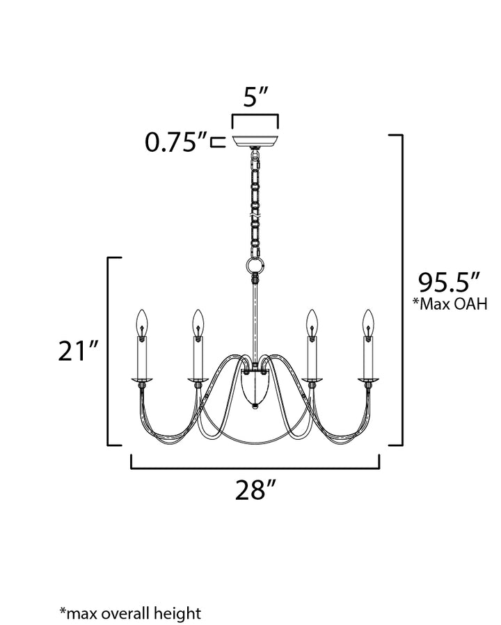 Maxim Plumette 12166GL Chandelier Light - Gold Leaf