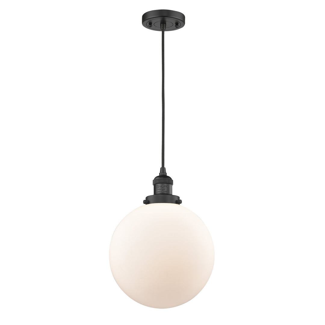 Innovations Franklin Restoration 201C-BK-G201-10-LED Pendant Light - Matte Black
