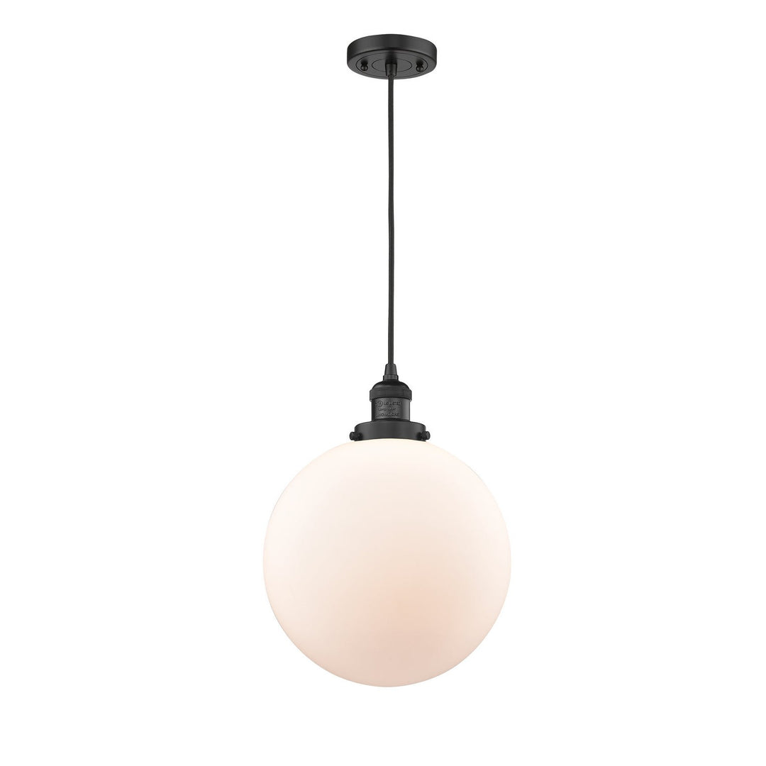 Innovations Franklin Restoration 201C-BK-G201-12 Pendant Light - Matte Black