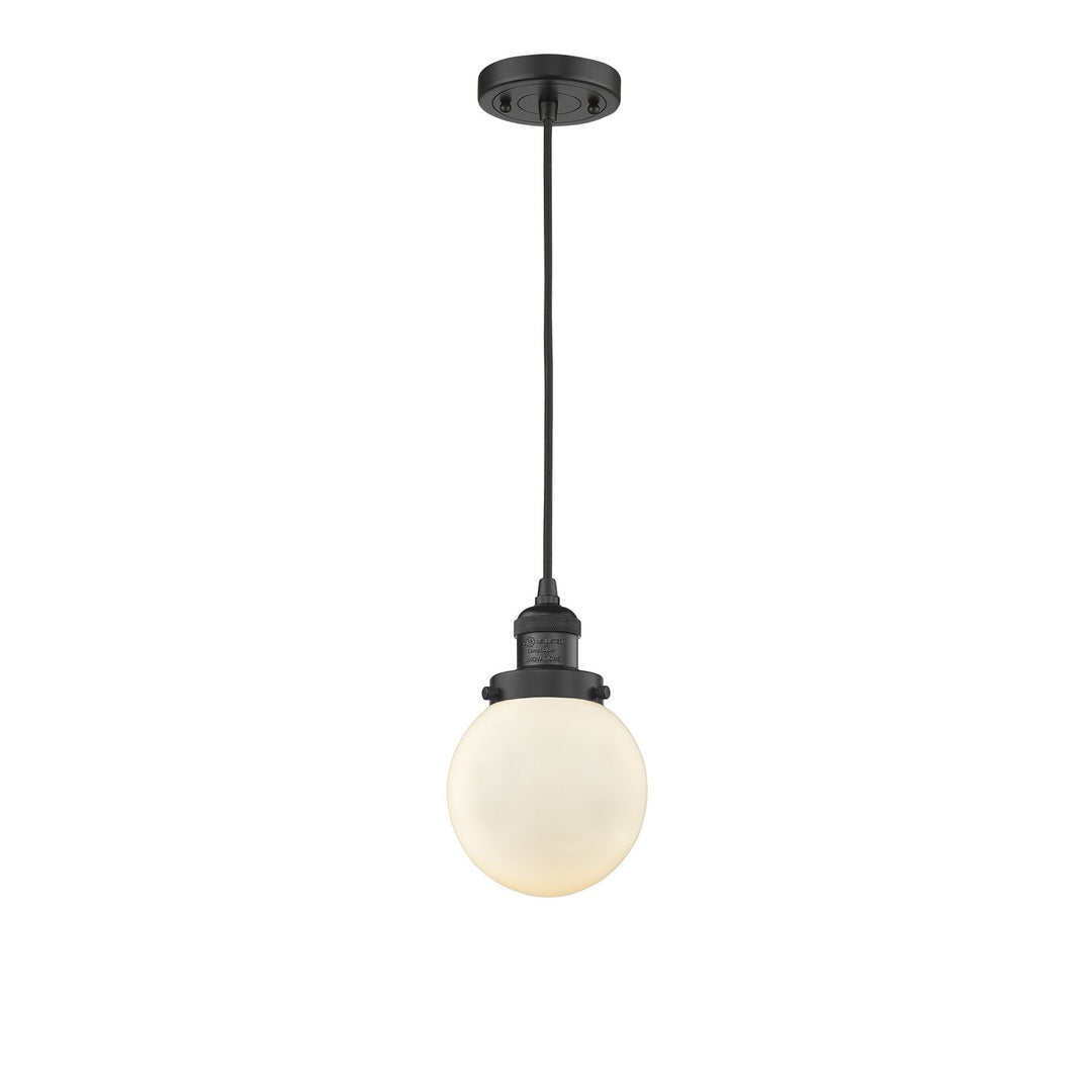 Innovations Franklin Restoration 201C-BK-G201-6-LED Pendant Light - Matte Black