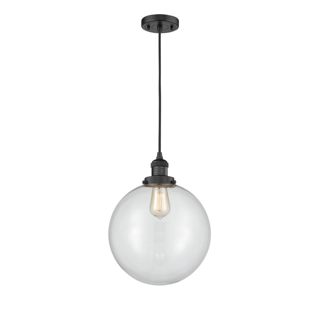 Innovations Franklin Restoration 201C-BK-G202-12 Pendant Light - Matte Black